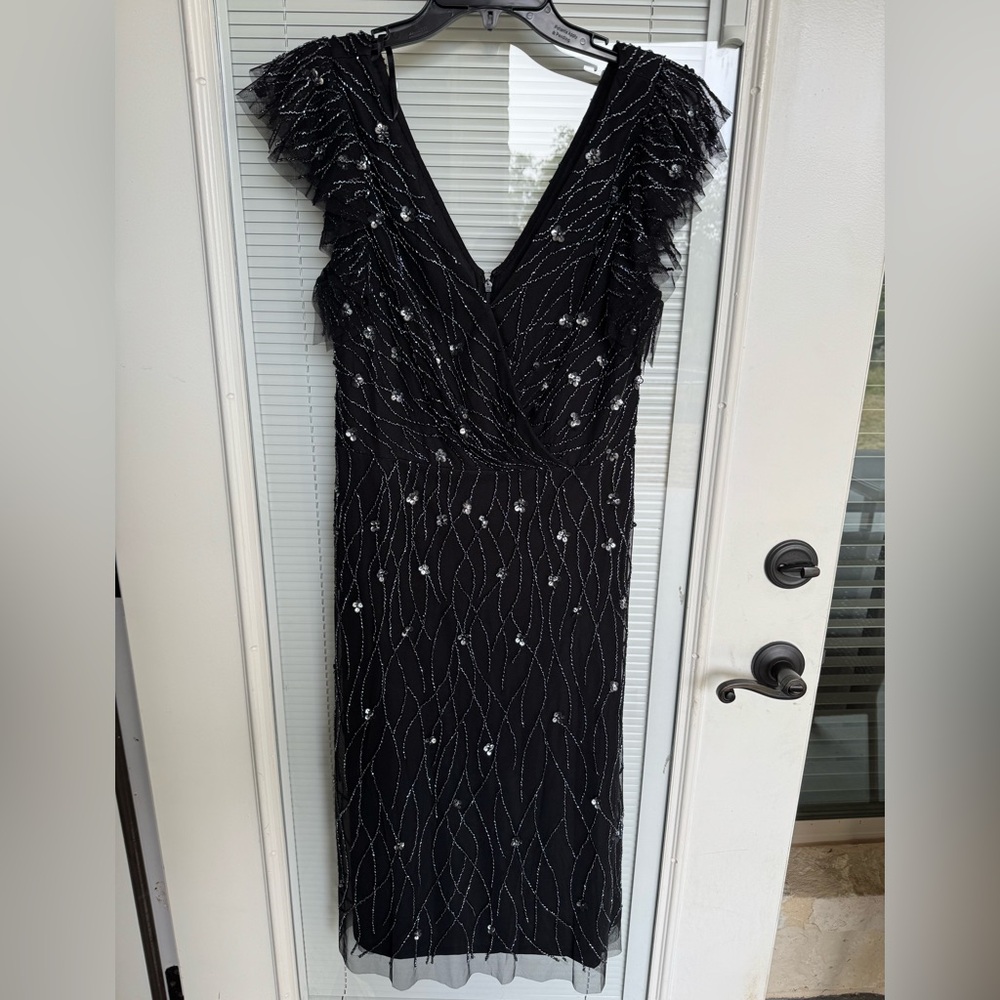 Sequined Black Midi Dress